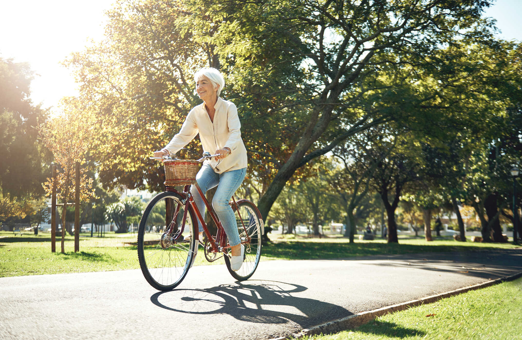 woman on a bike