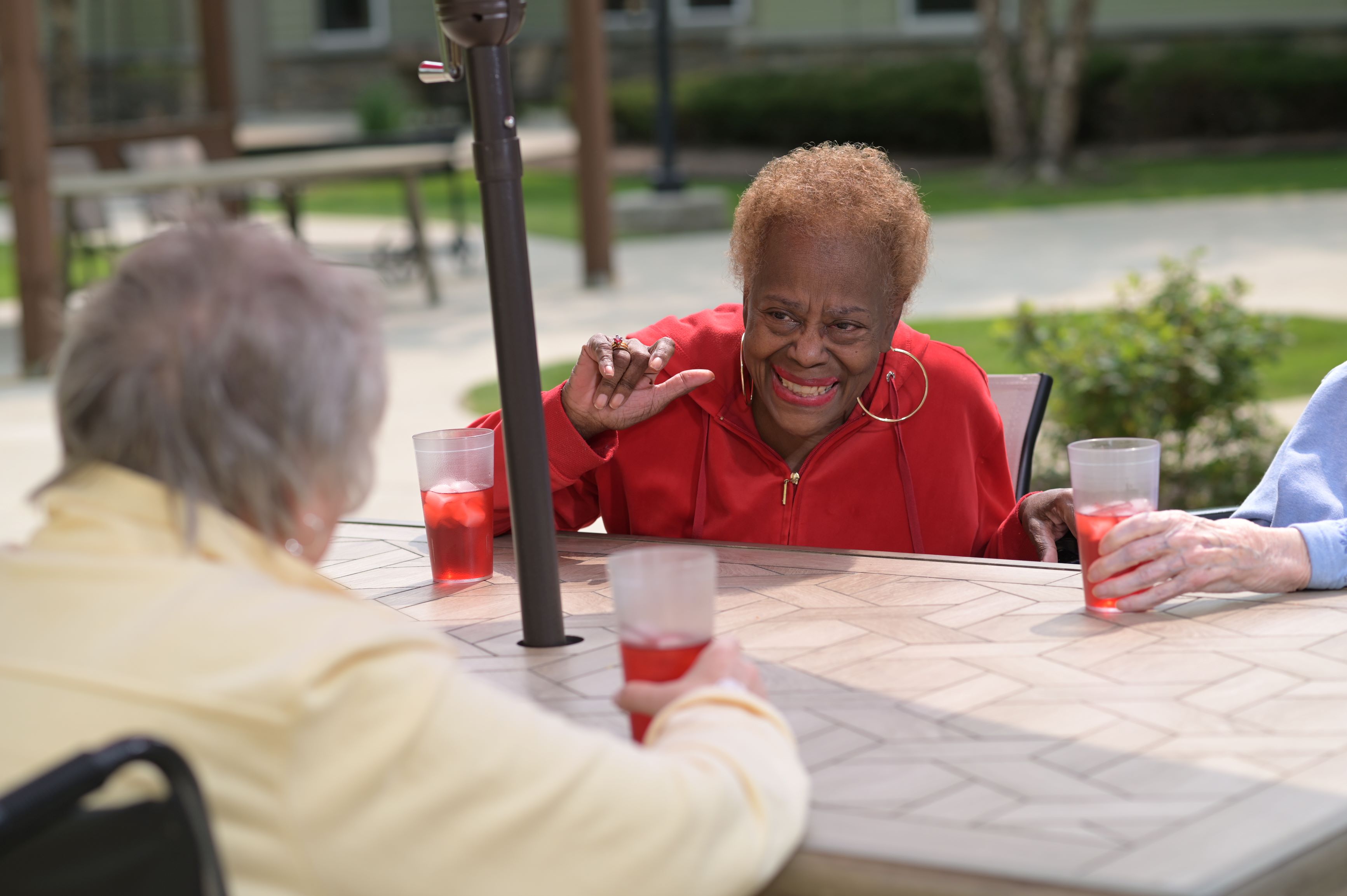 White Lake ladies enjoying patio