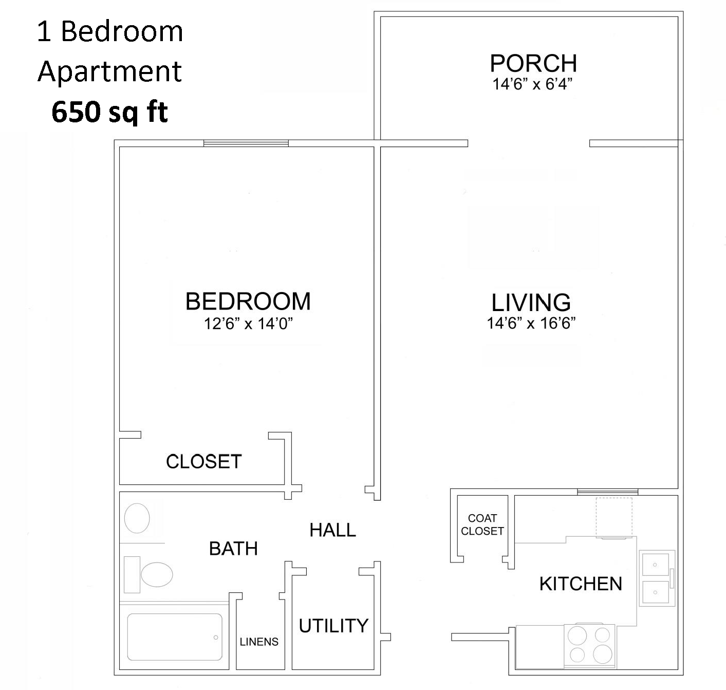 1 bedroom apartment floorplan
