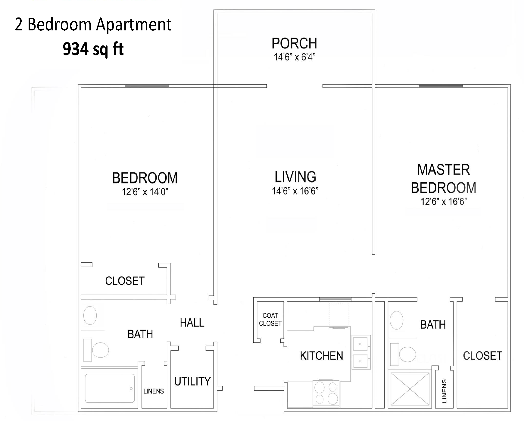 2 bedroom floorplan