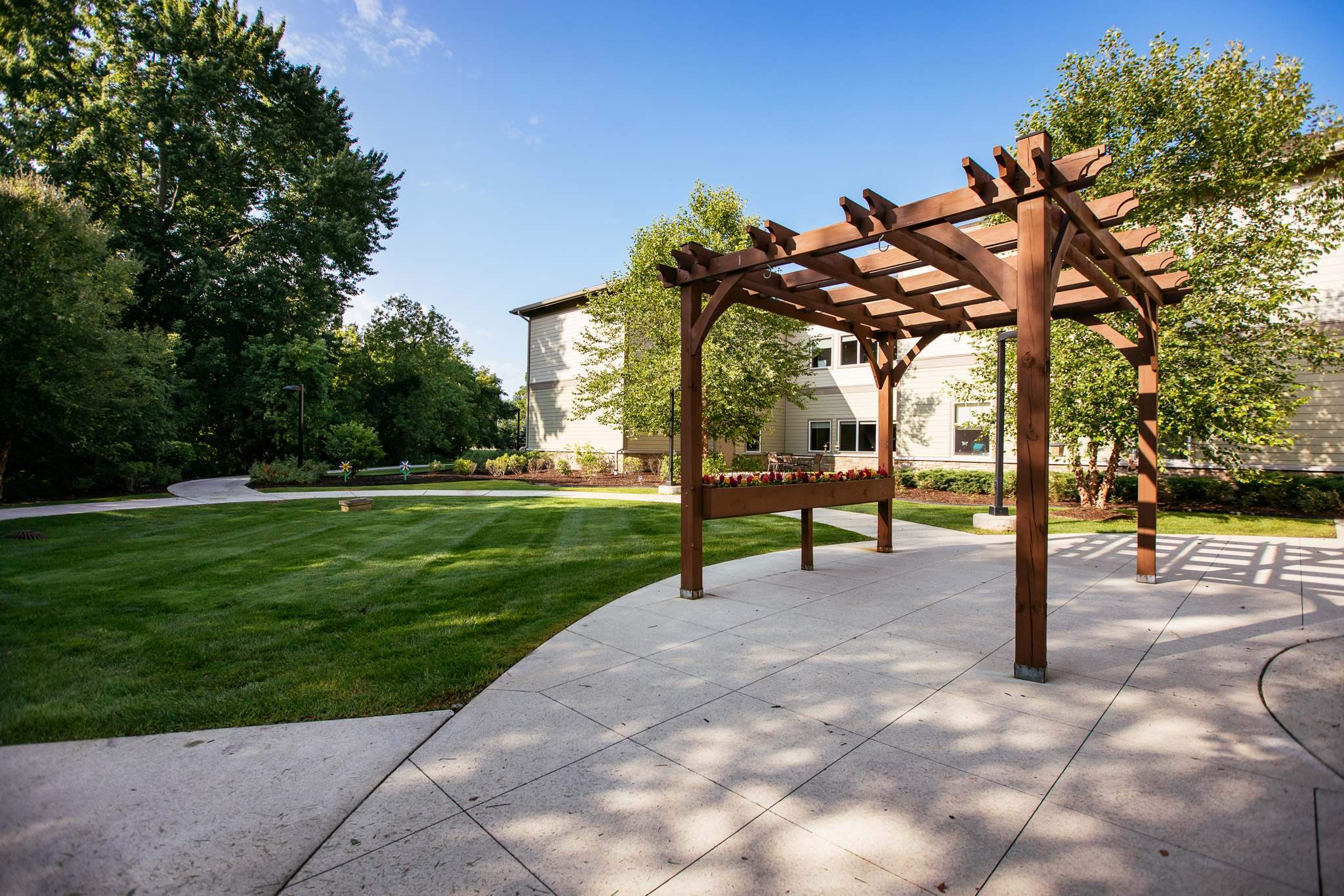 Pergola outside The Neighborhoods of White Lake